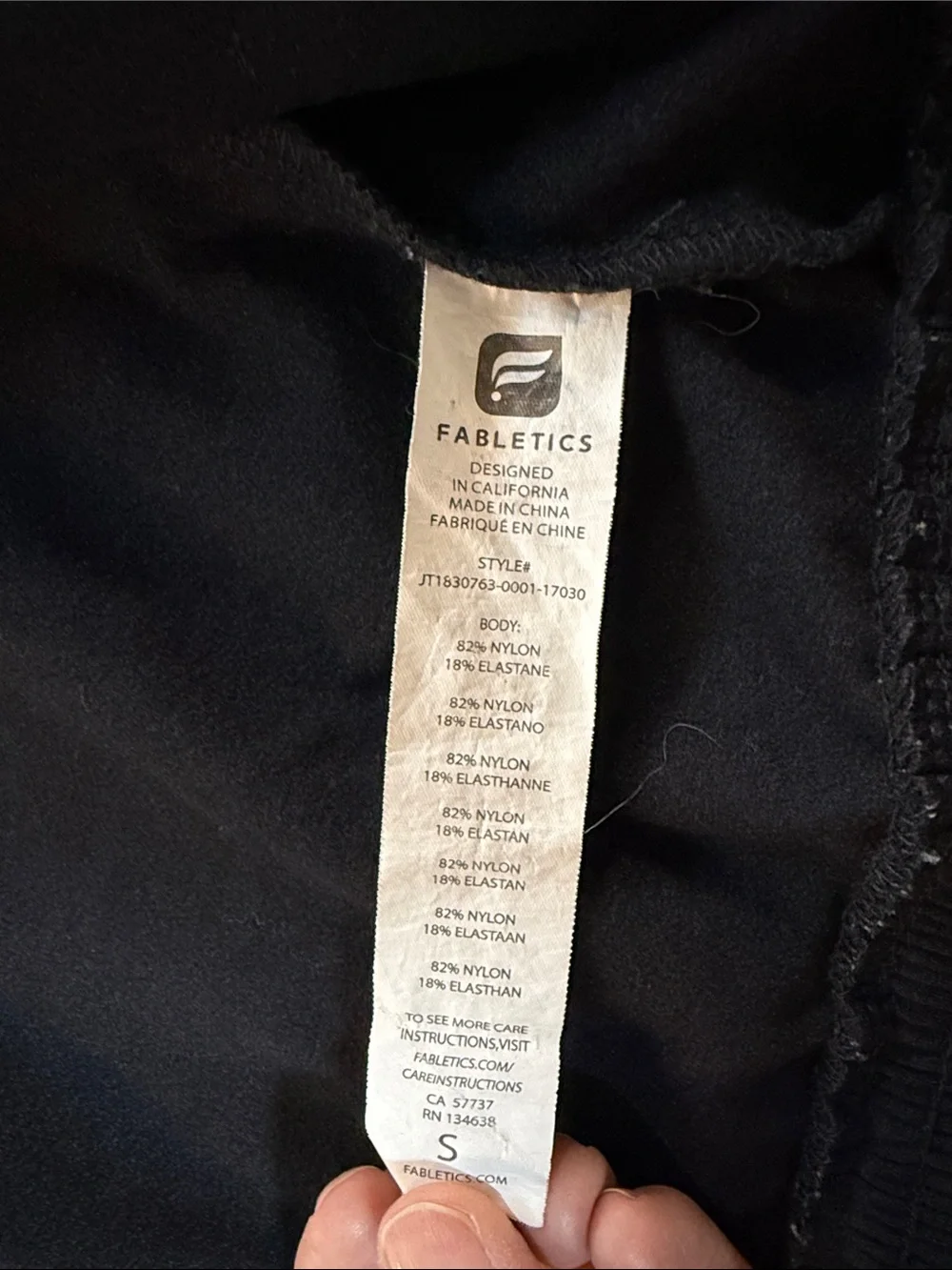 Fabletics Black High-Collar Full Zip Jacket Small